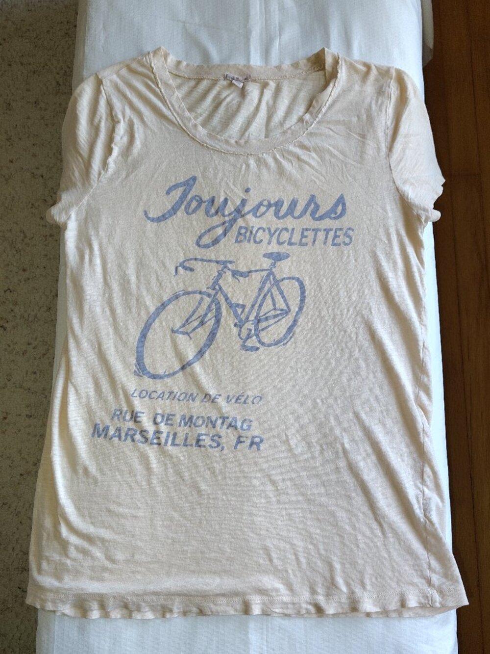 J Crew Toujours Bicyclettes French Cotton T Shirt Medium